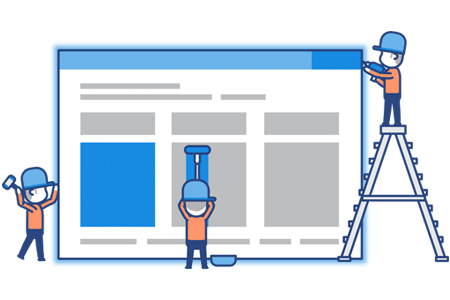Vector of people building a page